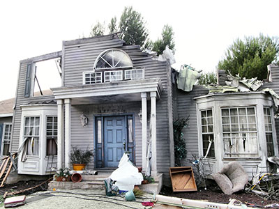 photo of damaged house