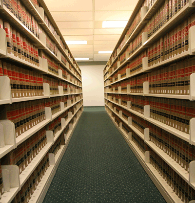 photo of law books on shelves